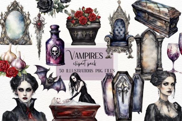 Download Watercolor Gothic Vampire Clipart - Vampire clipart Collection