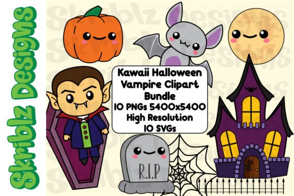 Download Kawaii Halloween Vampire Clipart Bundle - Vampire clipart Collection